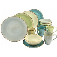 CreaTable Kombiservice "Geschirr-Set NATURE COLLECTION", (Set, 16 tlg., Kaffeeservice und Tafelservice im Set, für 4 Personen), Service, harmonische Naturglasur, 16 Teile, für 4 Personen von Creatable