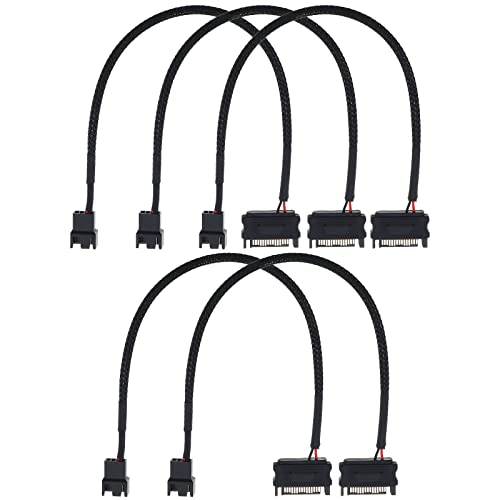 Create idea 5 x SATA 15 Pin auf 3 Pin/4 Pin PC-Gehäuse Lüfter Netzadapter Kabel PWM Stecker auf 15 Pin SATA Computer Kühler Lüfter Stromverlängerung Kabel 30 cm von Create idea