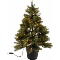 Creativ deco Künstlicher Weihnachtsbaum "Weihnachtsdeko, künstlicher Christbaum, Tannenbaum", mit schwarzem Kunststoff-Topf und LED-Lichterkette, batteriebetrieben von Creativ Deco