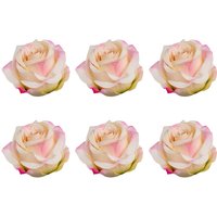 Creativ green Kunstblume "Rose mit Clip", im 6er Set von Creativ Green