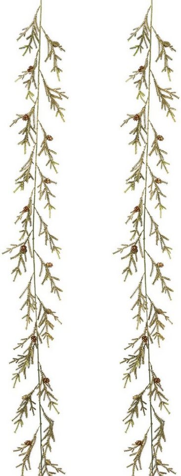 Winterliche Kunstpflanze Weihnachtsdeko, Weihnachtsgirlande Fichte, Creativ green, Girlande mit Zapfen, Länge 170 cm, 2er-Set von Creativ green
