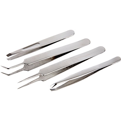 Pinzetten-Set, L: 9-12 cm, 4 Stück von Creativ