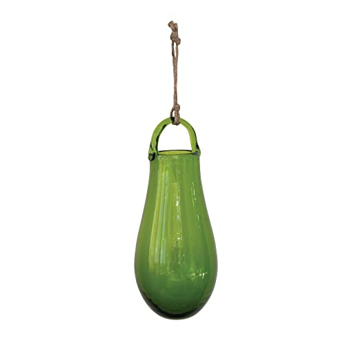 Creative Co-Op Hängender mundgeblasener Jute-Aufhänger aus Glas, grüne Vasen, 20,3 cm von Creative Co-op