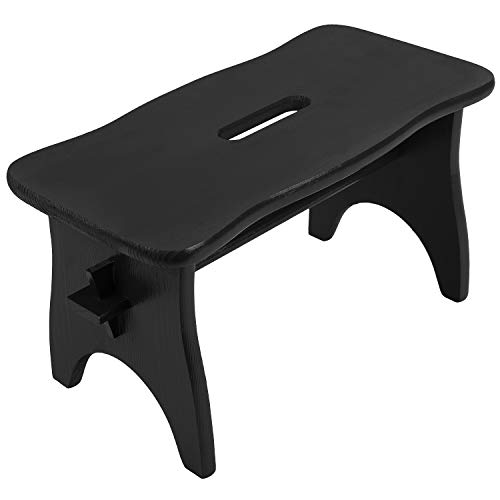 Creative Deco Schwarze Fußbank Holz Hocker | 38 x 19 x 21 cm | Tritthocker Blumenhocker Toilettenhocker Holzbank Schemel Kinderhocher Fußhocker | Schwarz Fußauflagen Stuhl Kiefernholz Creative Deco Schwarze Fußbank Holz Hocker | 38 x 19 x 21 cm | Tritthocker Blumenhocker Toilettenhocker Holzbank Schemel Kinderhocher Fußhocker | Schwarz Fußauflagen Stuhl Kiefernholz von Creative Deco