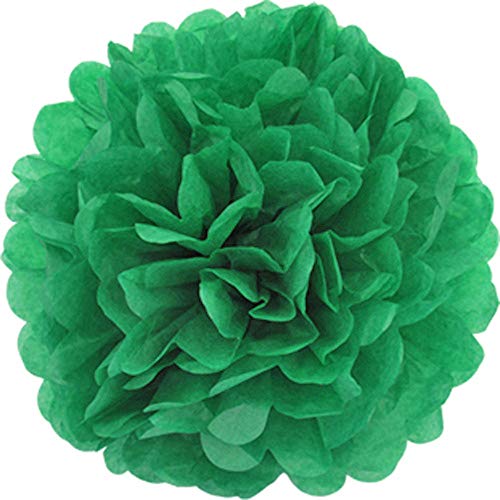 Creativery 10 Papier Pompon 20cm Set (grün 580) // Pompom Bommel Papier Kugel Seidenpapier Pompon Blumen Deko Hängedeko Raumdeko von Creativery