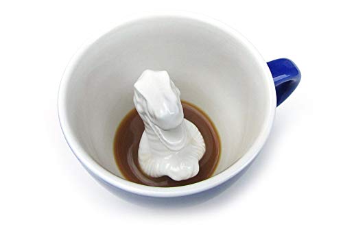 Creature Cups T-Rex-Keramiktasse (325 Milliliter, Blau) | Auf der Innenseite versteckte Tiermotive | Weihnachts- und Geburtstagsgeschenk für Kaffee- und Teeliebhaber von Creature Cups