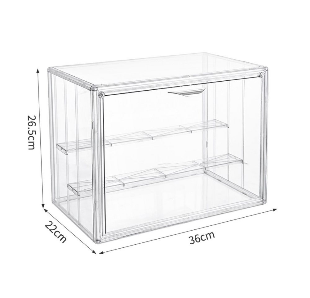 Creliv Vitrine Stapelbar, Transparent Acryl Schaukasten mit Tür (2-St., 36x26,5x22cm) für Figuren, Modelle, Tasche, Schuhe von Creliv