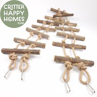 Große 120 cm Natürliche Jute-Seil-Holz-Brücke, Leiter, Langeweile-Brecher, Spielzeug, Käfig-Zubehör, Vogel, Papagei, Nymphensittich von CritterHappyHomes