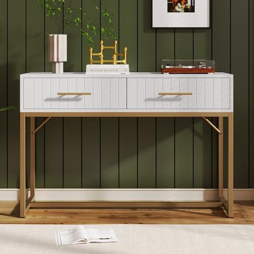 Crlnaup Schminktisch mit 2 Schubladen 75cm Höhe,Kommode Schlafzimmer Highboard Weiss Sideboard Schubladenkommode Kommode für Schlafzimmer, Weiß -H75/B100/T45 cm Crlnaup Schminktisch mit 2 Schubladen 75cm Höhe,Kommode Schlafzimmer Highboard Weiss Sideboard Schubladenkommode Kommode für Schlafzimmer, Weiß -H75/B100/T45 cm von Crlnaup