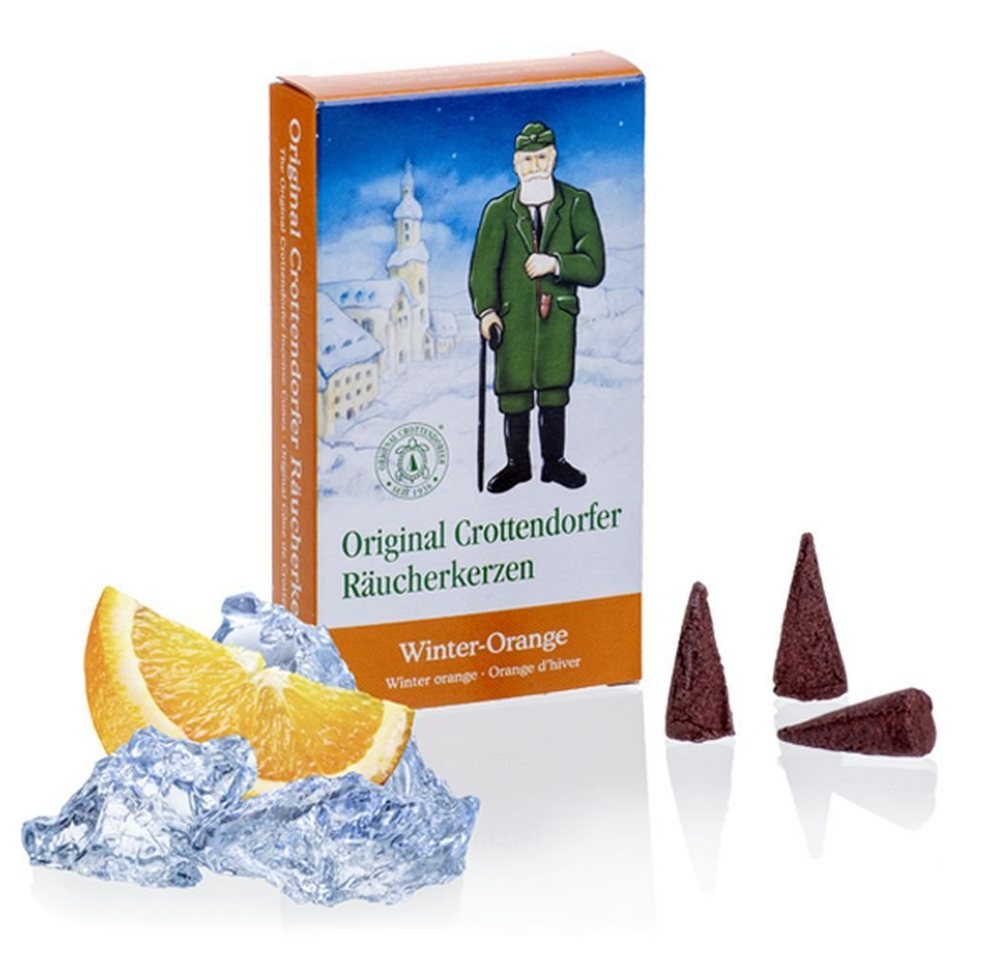 Crottendorfer Räuchermännchen 1 Päckchen Räucherkerzen- Winter-Orange - 24er Packung von Crottendorfer