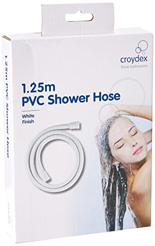 Croydex Essentials Verstärkter Duschschlauch PVC 1,25 m Weiß von Croydex