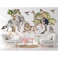 Safari Wandtattoo, Kinderzimmer Dekor, Dschungel Tier Wandaufkleber, Sticker Für Wände, Tapete von CrtvPrinting