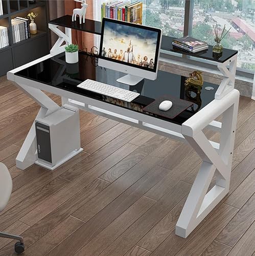 CuNtoHHH Computertisch mit großem Monitorständer, Home-Office-Schreibtisch, extragroß, Moderne Ergonomie, Kabelmanagement, Spielecomputertisch fürs Home-Office, AL 120 cm von CuNtoHHH