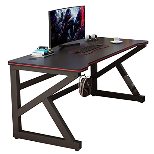 CuNtoHHH Gaming-Tisch mit Kohlefaser-Oberfläche, großer Computertisch, ergonomischer Gaming-Schreibtisch für PC, K-förmiger Computerarbeitsplatz, Heimcomputer, Kohlefaser-Oberfläche, AL, 80 cm von CuNtoHHH