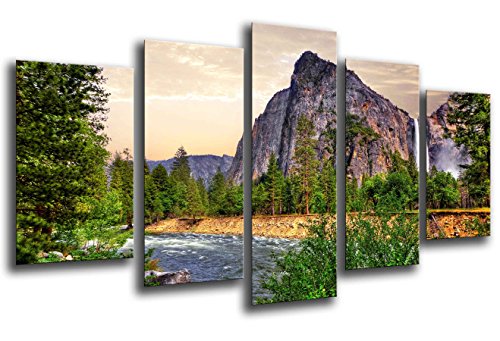 Wandbild - Yosemite-Landschaft, Natur USA, 165 x 62 cm, Holzdruck - XXL Format - Kunstdruck, ref.26060 von Cuadros Camara