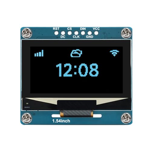 Cuifati 1,54 Zoll SSD1309 -LCD-Anzeigemodul, 128 X 64 Auflösung, SPI I2C-Schnittstelle, 3,3 V 5 V Arbeitspegel, Lötwiderstände, für RasPi, STM32 (1,54-Zoll-Modul (B)) von Cuifati