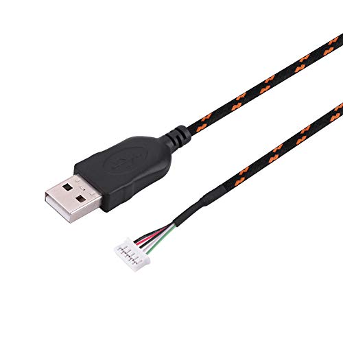 Cuifati Austausch der Mausverlängerungskabel 2,2 Meter Austausch der USB-Kabeldrahtleitung Austausch des USB-Anschlusskabels Austausch des Ersatzteils für das Ersatzteil (schwarzorange) von Cuifati