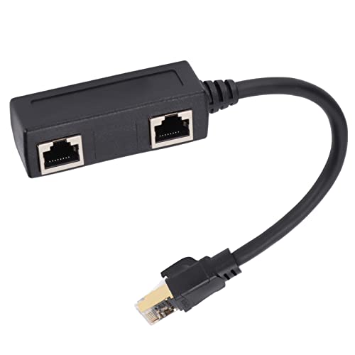 Cuifati Ethernet-Splitter, Praktischer Stabiler Ethernet-Splitter 1 zu 2, Ermöglicht 2 Computern die Gemeinsame Nutzung von High-Speed-DSL, Lange Lebensdauer von Cuifati