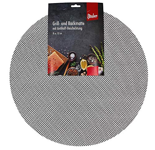 10 Stück culinario Grillmatte, antihaftbeschichtet, zuschneidbar, rund Ø 52 cm, als Backpapier Ersatz verwendbar von culinario