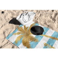 Goldene Palme, Personalisiertes Strandtuch, Namens-Badetuch, Individuelles Pool-Handtuch, Strandtuch Mit Namen Außerhalb, Geburtstagsgeschenk von CustomCooper