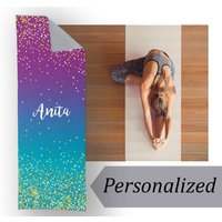 Personalisierte Glitter Design Große Yoga Matte Handtuch von CustomCooper