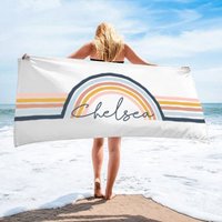 Personalisierte Regenbogen Design Strandtuch Name Badetuch Benutzerdefinierte Pool Handtuch Mit Außerhalb Geburtstag Urlaub Geschenk von CustomCooper