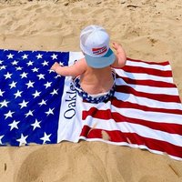 Personalisiertes Strandtuch Mit Us-Flagge, Personalisiertes Namensbadetuch, Individuelles Poolhandtuch, Namen Außerhalb, Geburtstagsgeschenk von CustomCooper