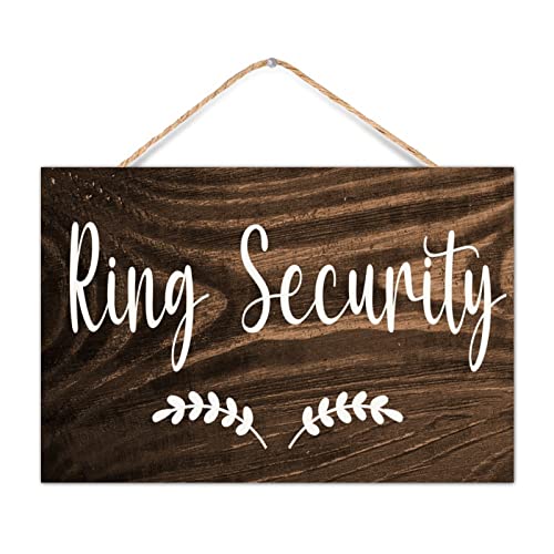 Ring Security Established Holzschild Wandkunst Dekoration Vintage Ringträger Hochzeitszeremonie Schilder dekoratives Holz Home Schild für Küche Indoor Cottage 30,5 x 20,3 cm von CustonCares