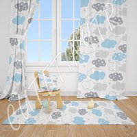 Blaue Wolken Baby Jungen Zimmer Vorhang Kinderzimmer Vorhänge Fenster von CuteTinyTr