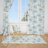 Blaue Wolken Sterne Und Monde Baby Jungen Gardinen Kinderzimmer Fenster von CuteTinyTr