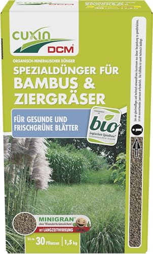 CUXIN DCM Spezialdünger für Bambus & Ziergräser - Spezialdünger - Bambusdünger - Mit MINIGRAN® TECHNOLOGY - Für gesundes Wachstum - Bio - organisch-mineralischer Dünger - Langzeitdünger - 1,5 kg von Cuxin