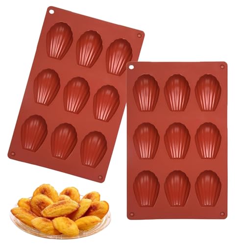 Cylocrya Silikon Madeleines Backform Set, 2 Stück, Muschelförmige Mini Madeleine Backformen, 9 Hohlräume, Bärentatzen Backform für Kuchen und Süßigkeiten, Wiederverwendbar Cylocrya Silikon Madeleines Backform Set, 2 Stück, Muschelförmige Mini Madeleine Backformen, 9 Hohlräume, Bärentatzen Backform für Kuchen und Süßigkeiten, Wiederverwendbar von Cylocrya