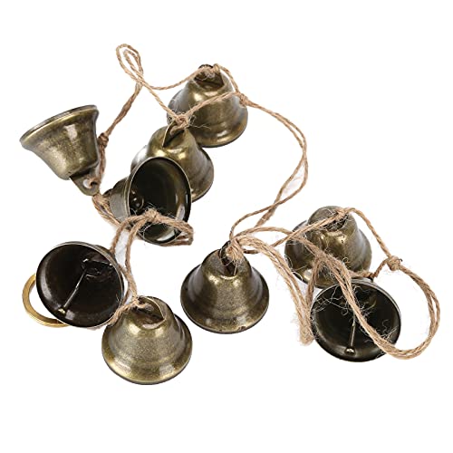 Cyrank Kleine Messingglocken, Bronze Jingle Bells Craft Bells Hanging Bells für Hochzeit Weihnachten Hallowmas Dekoration von Cyrank