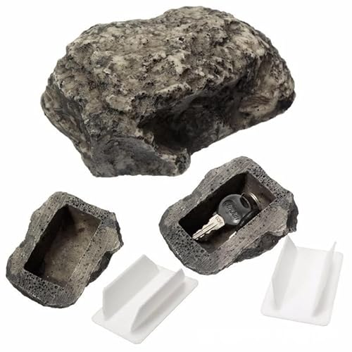 Fake Rock Key Hider, Wasserdicht, Staubdicht, Echter Stein/Pinienkerne, Sicherer Stein-Schlüsselkasten Für Ersatzschlüssel, Echtes Aussehen Und Gefühl von Stein, Garten, Outdoor, Geocaching(Stone ) von Cyrank