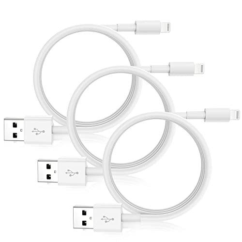 CyvenSmart iPhone-Ladekabel, 1 m, 3 Stück, 3 Fuß, Apple MFi-zertifiziertes Ladegerät, Lightning-auf-USB-Kabel, kompatibel mit iPhone 12/11 Pro/11/XS MAX/XR/8/7/6s/6/plus, iPad Pro/Air/Mini ,iPod von CyvenSmart