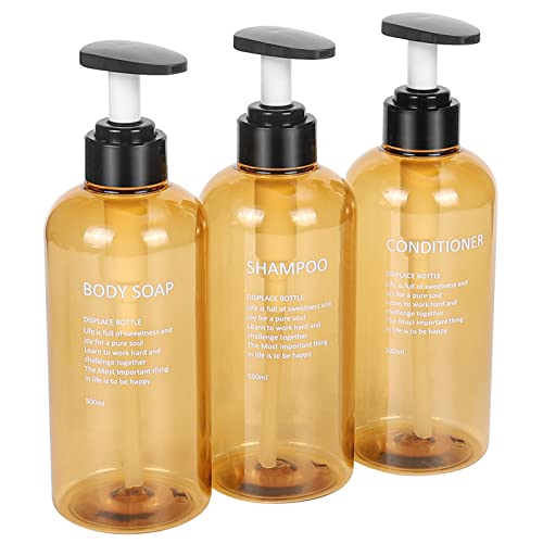 Czemo 3 Stück Shampoo Spender für Dusche 500ML Shampoo Flasche zum Befüllen Pumpflasche Nachfüllbarer Kunststoff-Lotionsspender Seifenspenderflaschen für Badezimmer von Czemo