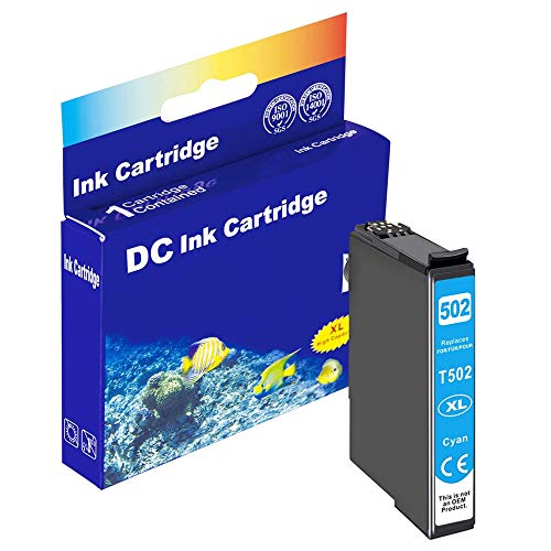 D&C 1x Cyan Druckerpatronen Kompatibel für Epson 502 XL für Epson Expression Home XP-5100 Series XP-5105 XP-5115 WorkForce WF-2800 Series WF-2860 D WF-2860 DWF WF-2865 DWF Drucker, 1x Cyan von D&C