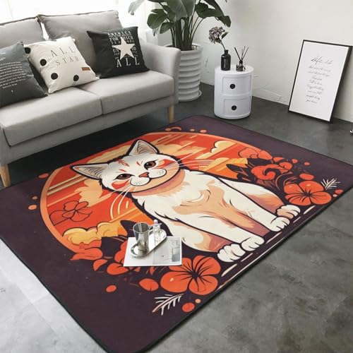 DAIEDKK rutschfeste Fußmatte mit niedlichem Katzen-Motiv,für Mädchen schönes Katzenmuster Teppich für Mädchen, Schlafzimmer von DAIEDKK