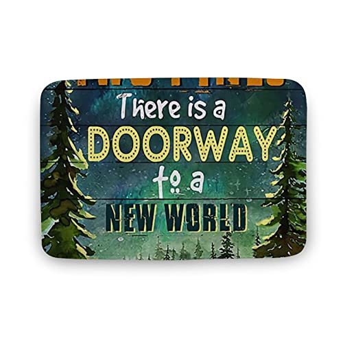 DAIERCY Fußmatte mit Aufschrift "Welcome Doorway to a new world", für den Außenbereich, Veranda-Matten mit rutschfestem Geschenk, motivierende Zitate, Outdoor-Fußmatte für Terrasse, 40 x 60 cm von DAIERCY