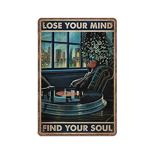 DAIERCY Metallschild mit Aufschrift "Lose Your Mind Find Your Soul", lustiges Vintage-Design, für Kneipe, Bar, Küche, Garten, Badezimmer, Heimdekoration, 140 x 200 mm von DAIERCY