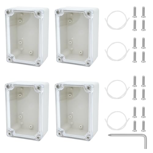DAIRYCOF abzweigdose wasserdicht 4 Stk Kunststoffgehäuse 100 * 68 * 50mm abzweigdose schwarz Ip65 Wasserdicht Abzweigdosen Wetterfeste (Transparent, 100 * 68 * 50mm) DAIRYCOF abzweigdose wasserdicht 4 Stk Kunststoffgehäuse 100 * 68 * 50mm abzweigdose schwarz Ip65 Wasserdicht Abzweigdosen Wetterfeste (Transparent, 100 * 68 * 50mm) von DAIRYCOF