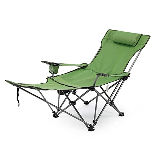 DANBOOL Klappbarer Stuhl, 2-in-1, zusammenklappbarer Campingstuhl, tragbar, verstellbar, Liegestuhl mit Abnehmbarer Fußstütze für Camping, Angeln, Picknicks von DANBOOL