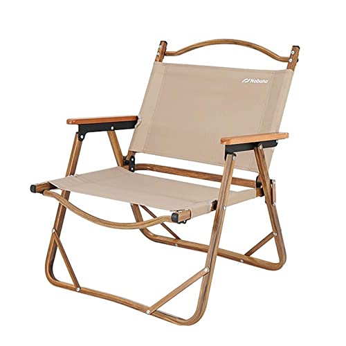 DANBOOL Klappstuhl Camping Klappbarer tragbarer Stuhl Ultraleichter Freizeit-Rückenlehne Holzmaserung Armlehnenstuhl Angeln Klappstuhl von DANBOOL
