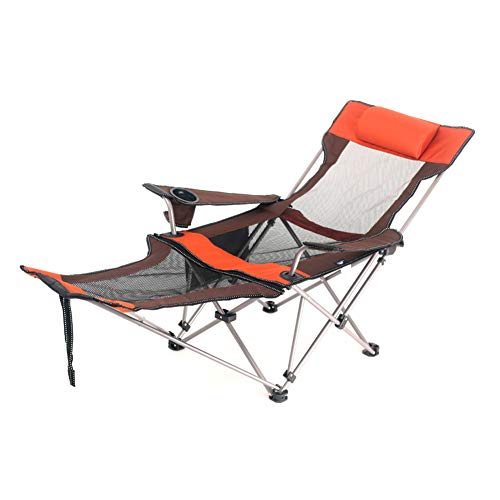 DANBOOL Kompakter tragbarer Klappstuhl für den Außenbereich, Faltbarer Stuhl für Wanderpicknick, klappbarer Campingstuhl mit Abnehmbarer Fußstütze, Orange von DANBOOL