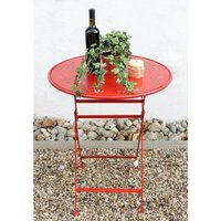 Tisch Bistrotisch Rot Rund ø 65 cm Klapptisch Gartentisch Metall Passion Eisentisch Balkontisch - Dandibo von DANDIBO