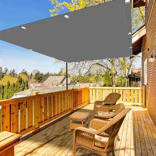 Balkon Sichtschutz 1.6 x 1.9 m Rechteck Wasserdicht Außenbereich Segeltuch Pergola Uv-Beständig inkl Befestigungsseile, Taupe von DANWU