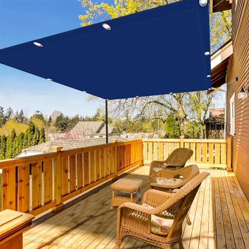 Balkonverkleidung 1.7 x 3.2 m Rechteckig Wasserdicht Outdoor Terrasse Segeltuch Pergola Winddicht Und Uv-Beständig Resistant Reißfestigkeit, Dunkelblau von DANWU
