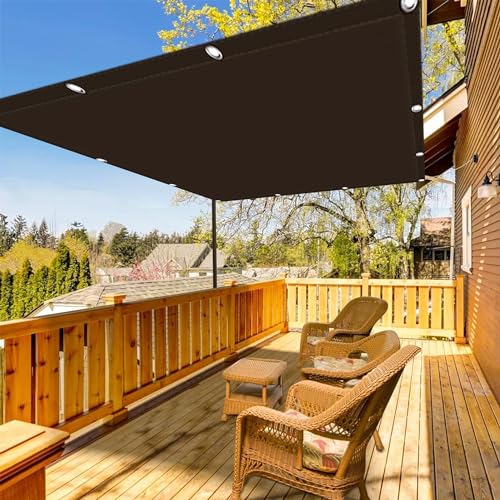 Sonnensegel 1 x 3.1 m Rechteckig Wasserdicht Markise Zaun Segeltuch Pergola Uv-Beständig Resistant Reißfestigkeit, Braun von DANWU