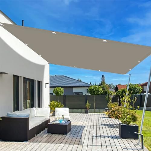 Sun Sonnensegel 1.2 x 1.5 m Rechteckig Wasserdicht Markise Zaun Segeltuch Pergola Winddicht Und Uv-Beständig Resistant Reißfestigkeit, Taupe von DANWU