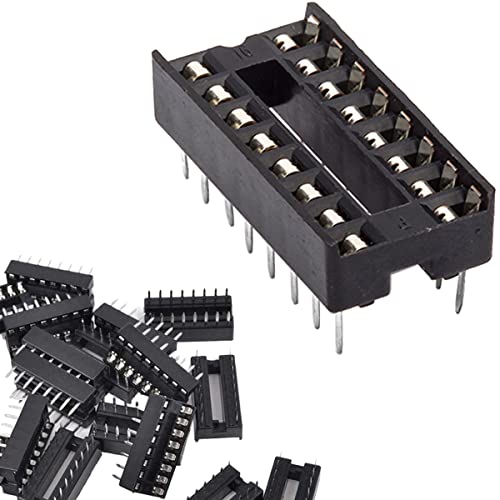 DAOKAI Dip-IC-Buchsen,50 Stück 16-Pin IC-Sockel-Lötsatz,Dual Row Lötmittel-Adapter-Set 2.54 mm Pitch,Flache Stift Chip Steckverbinder Adapter von DAOKAI